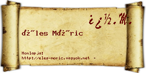 Éles Móric névjegykártya
